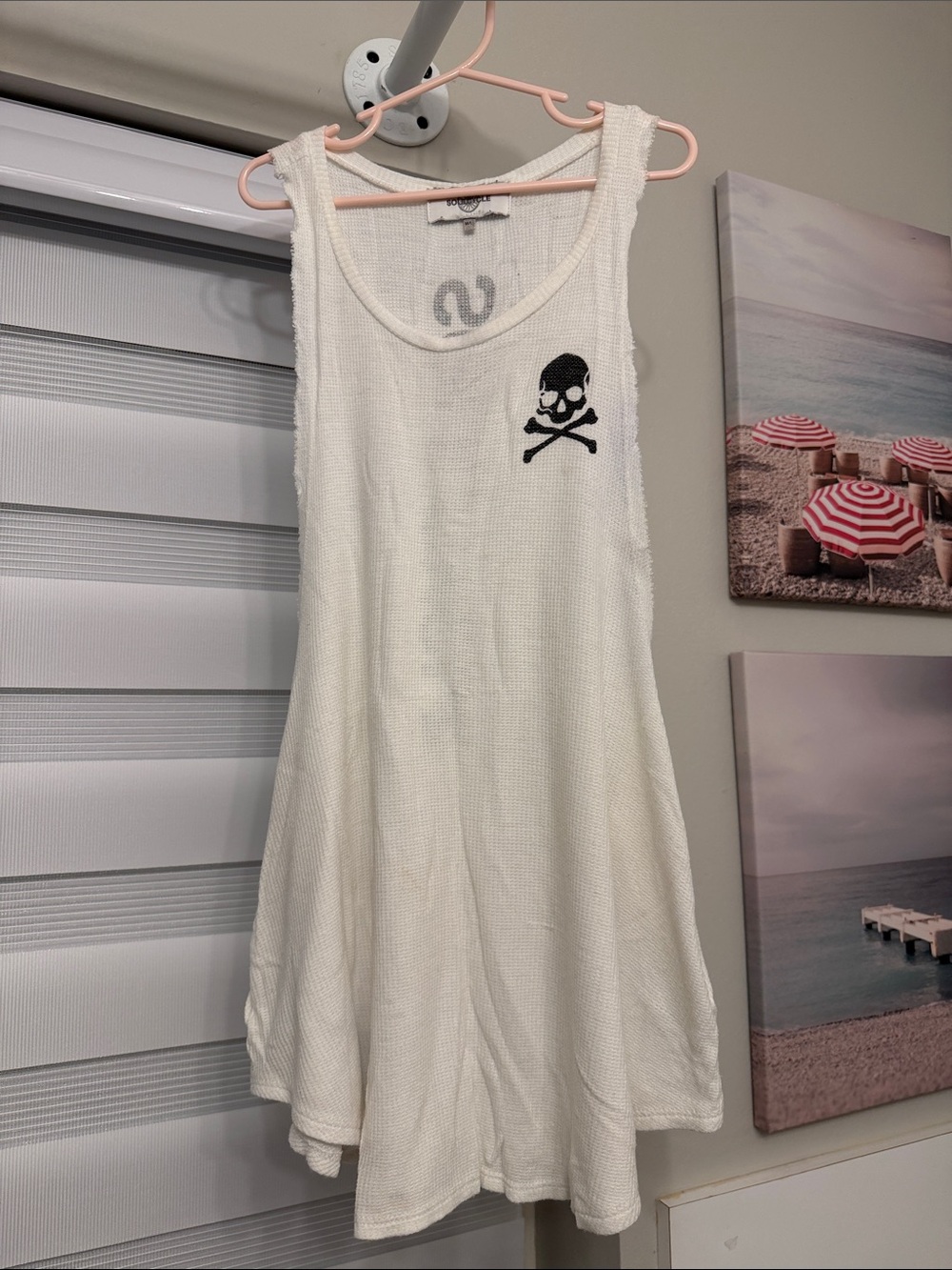soulcycle White Sleeveless Logo Tank Dress